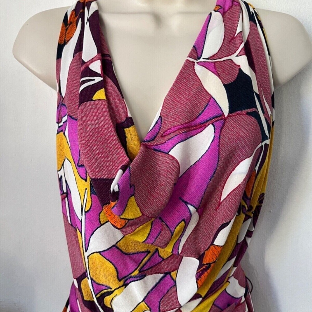 Woman's Paule Ka Pink Sleeveless Watercolor Sheath Dress EU 36